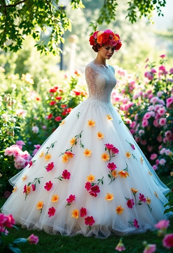 whimsical floral ball gown