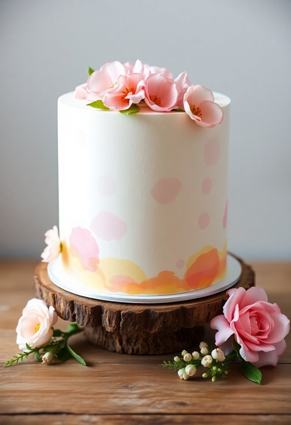 whimsical watercolor gluten free cake