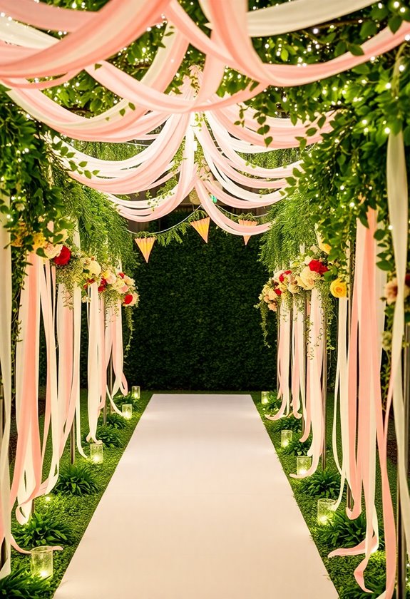 whimsical wedding aisle decor