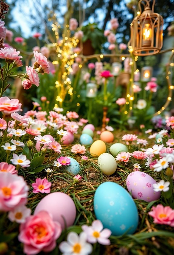 whimsical wedding egg hunt