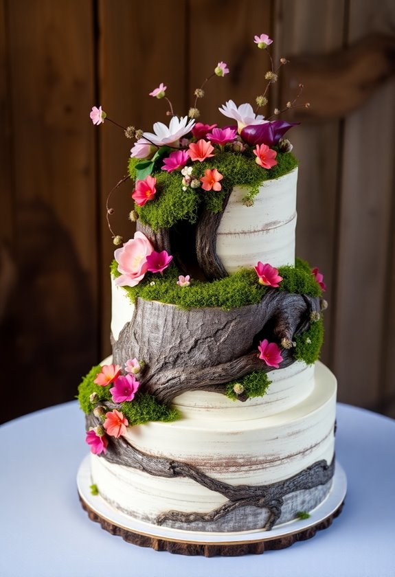 whimsical woodland wedding cakes